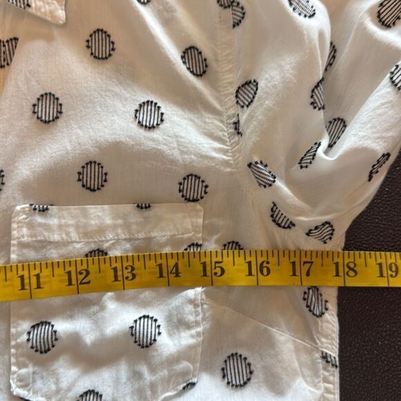 Merona White with black dots Tunic pullover size XS - Picture 8 of 9